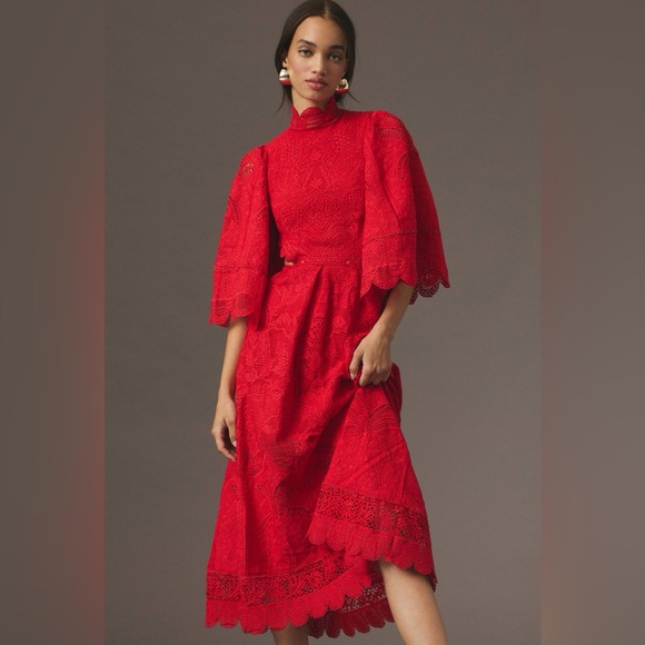 strapless open back dress Ieena for Mac Duggal - Red Strapless Oversized Bow Fit & Flare Mini Dress